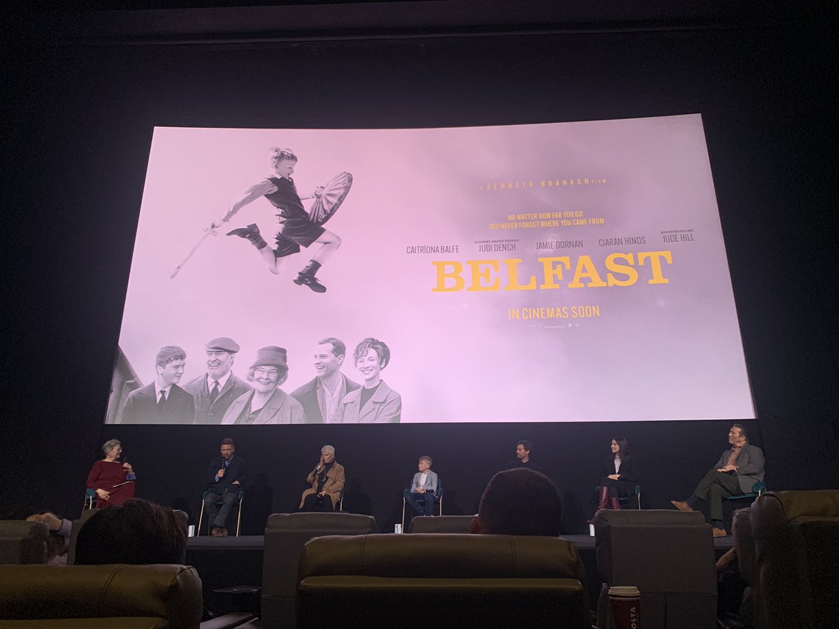 Cast of <a href="/BelfastMovie/">Belfast</a> today at the movie’s screening and Q&amp;A. Stunning film and wow did Jude Hill get me 🥲
