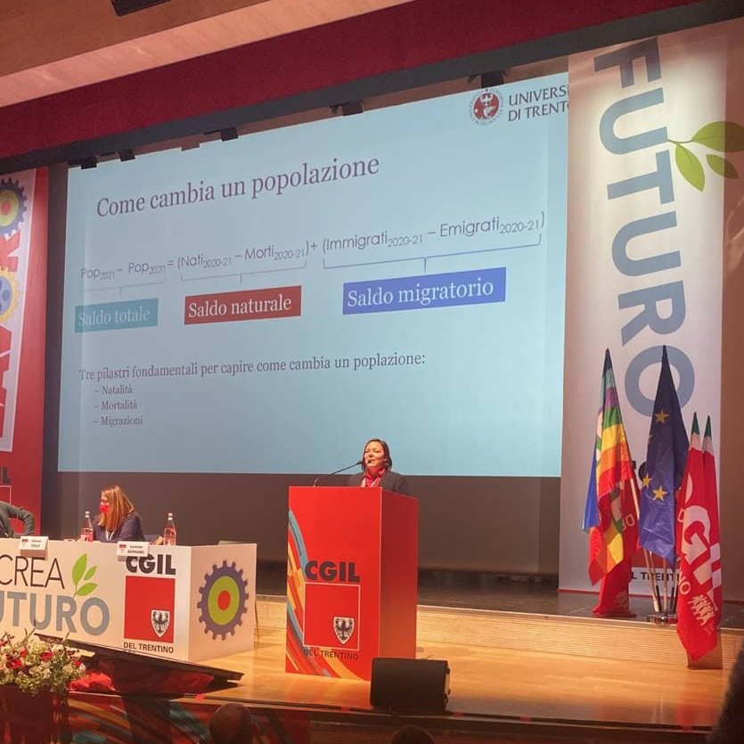 liw_trento's tweet photo. Popolazione e base sindacale. 
Oggi al congresso provinciale @cgildeltrentino @agnevitali ha presentato la #demografia del #Trentino e @LoreBernabei ha discusso l’evoluzione della composizione del tesseramento presso la #CGIL del #Trentino. https://t.co/DzUTlxlNfT