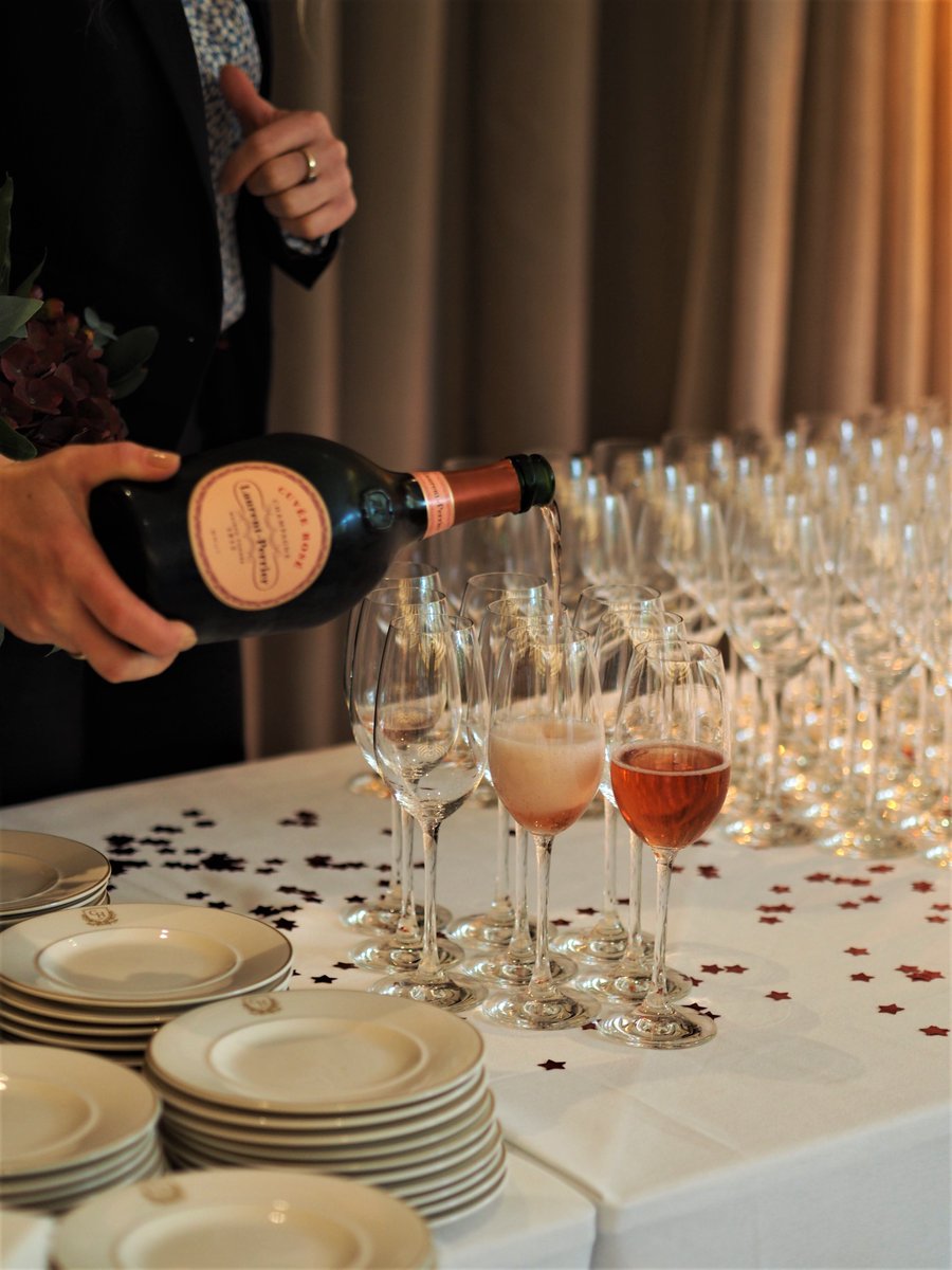 This afternoon we celebrated the wonderful achievement of receiving our <a href="/AAHospitality/">AA Hospitality</a> Red Star Award with our fantastic, hardworking team.
And what better way to celebrate than with a glass of Champagne and a slice of cake!