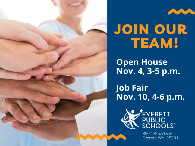 EPS_Assessment's tweet photo. @EverettSchools is looking for full-time, part-time and substitute positions and will be hosting two events to share the benefits of working for the school district. “We want people to experience what a great district we have and what a great place it is to work!” #TeamEPS https://t.co/szYr6Vl38p