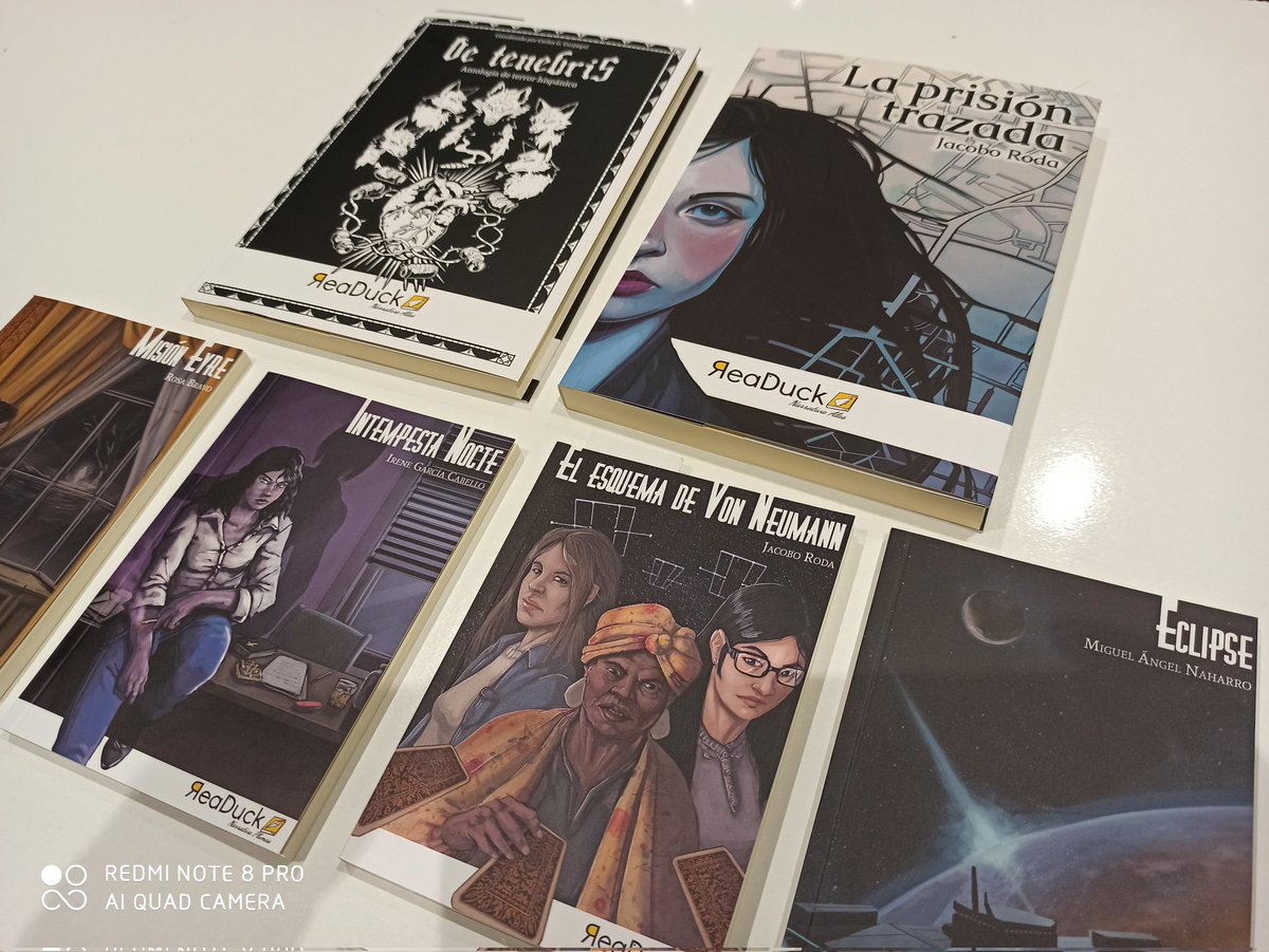 HectorRoda3's tweet photo. Yo ya tengo mis lecturas preparadas para este #halloween2021 , de la mano de @jacoboroda , entre otros, y @readuck #horrorduck #laprisiontrazada #elesquemadevonneumann #detenebris #misioneyre #intempestanocte #eclipse https://t.co/w72hVY7pRO