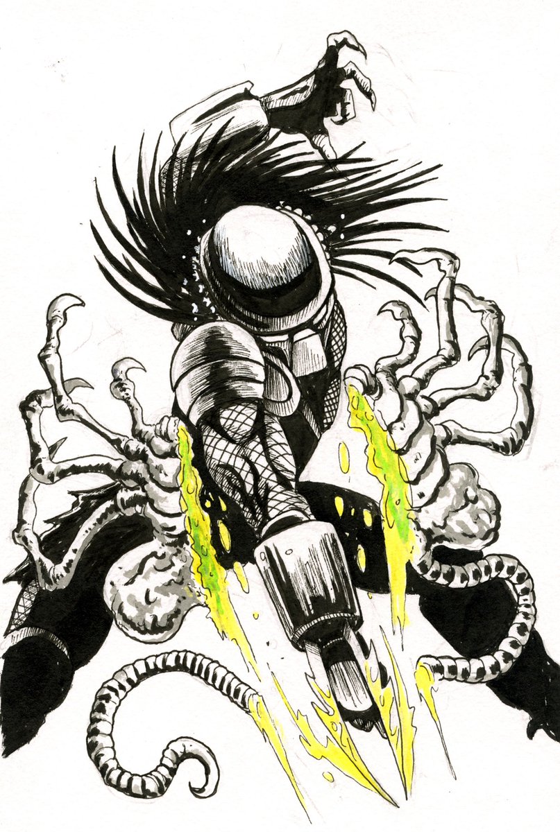 bovascribbles's tweet photo. Referencing 4 of my favorite all time movies, #inktober 21-24
#ink #drawing #inktober2021 #scifi #movies #MadMax #Predator #TotalRecall #Beetlejuice #horror #art https://t.co/5VuSHWdcpD