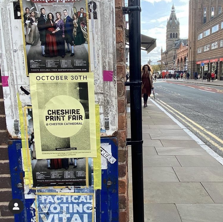 cheshireprintfa's tweet photo. 2 days to go!! Join us on 30th October 2021 at @ChesterCath 10am-4pm.

We have some fantastic artists, pin badge making and a DJ delivering some soothing background tunes. 
.
.
.
#chester #printmaking #chesterlife #cheshire #cheshirelife #artincheshire #art #printmaker https://t.co/Gi9osZOerl