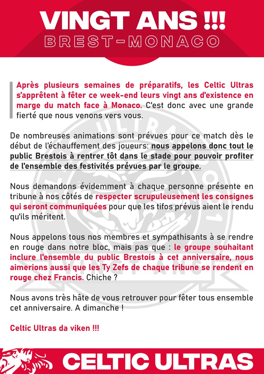 CelticUltras's tweet image. A dimanche les amis !
CU01 da viken.

#Brest #CU01