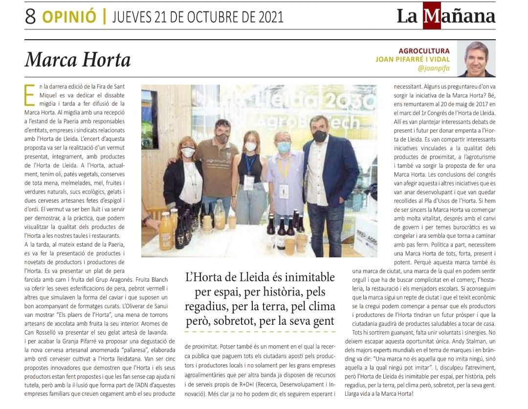 Inaugurem aquest perfil amb un article de 
<a href="/joanpifa/">Joan Pifarré i Vidal</a>, on resumeix el valor i el potencial de la nostra Horta. Sigueu benvinguts!

Ens llegim!