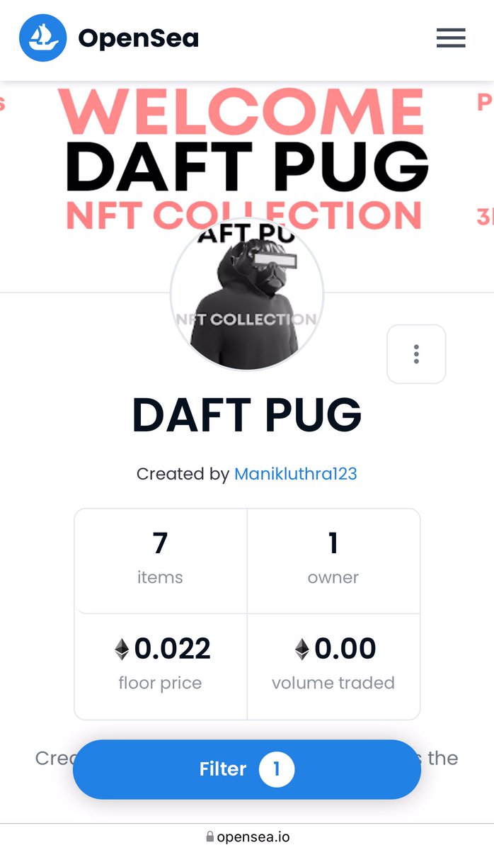 Manik Luthra (@paulluthra1) on Twitter photo Daft Pug Punk NFTS on sale now if anyone wanna buy can offer their own price on it π<a href="/NFT/">NFT</a> <a href="/opensea/">OpenSea</a> <a href="/NFTgirl/">NFTGirl</a> <a href="/Coinbase_NFT/">Coinbase NFT</a> <a href="/MetaMask/">MetaMask.eth π¦</a> Daft Pug Punk NFTS on sale now if anyone wanna buy can offer their own price on it π<a href="/NFT/">NFT</a> <a href="/opensea/">OpenSea</a> <a href="/NFTgirl/">NFTGirl</a> <a href="/Coinbase_NFT/">Coinbase NFT</a> <a href="/MetaMask/">MetaMask.eth π¦</a>