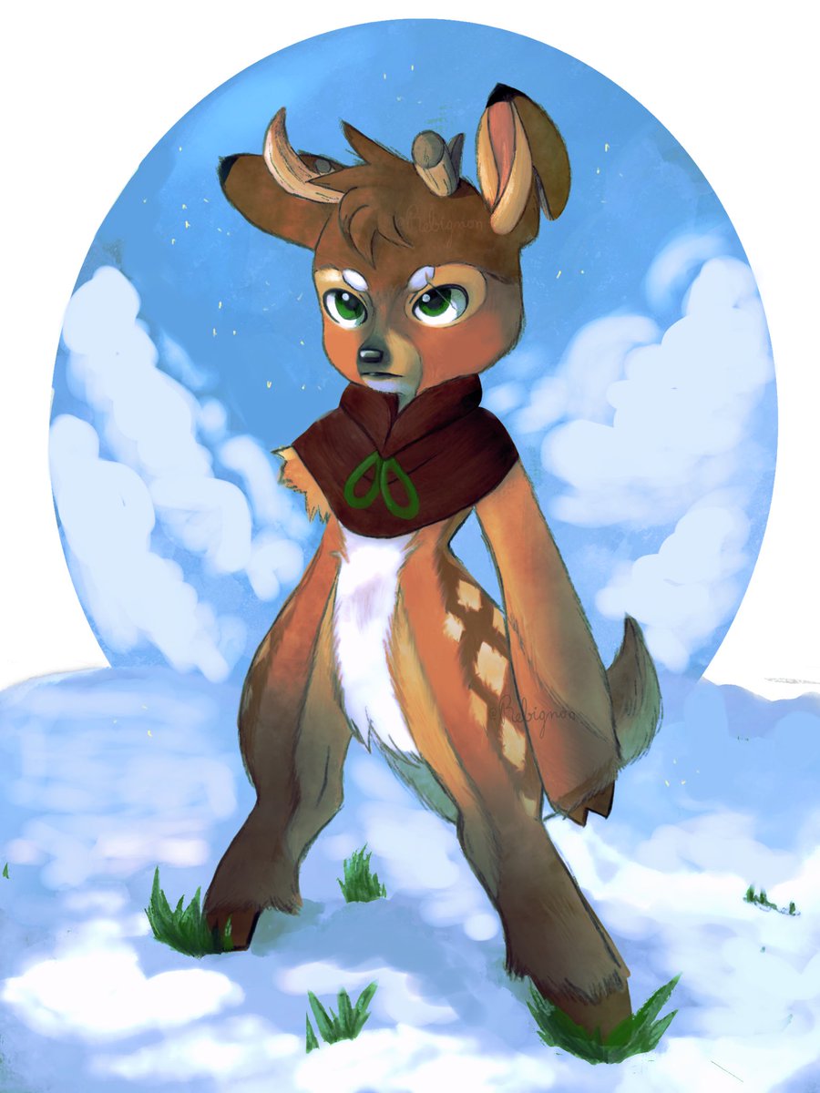 Aaaaa, I had to change the colors! I wanted to share the result with you, I feel it looks so much better now. 
#furry #furryart #sfw #furrysfw #furryartist #oc #furrydeer #furrycute #cute #digitalart