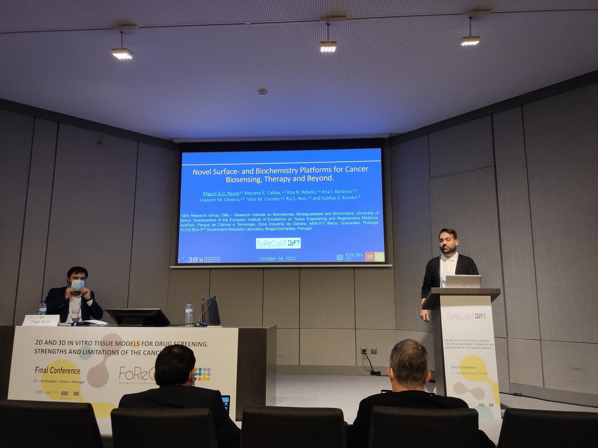 Olesia Dudik (@olesiadudik8) on Twitter photo Now Dr. Miguel Neves from <a href="/3bsuminho/">3B's Research Group</a> is sharing interesting results on surface-sensitive #biosensing platform for drug delivery at Final <a href="/ProjectForecast/">FoReCaST project</a> Conference Now Dr. Miguel Neves from <a href="/3bsuminho/">3B's Research Group</a> is sharing interesting results on surface-sensitive #biosensing platform for drug delivery at Final <a href="/ProjectForecast/">FoReCaST project</a> Conference