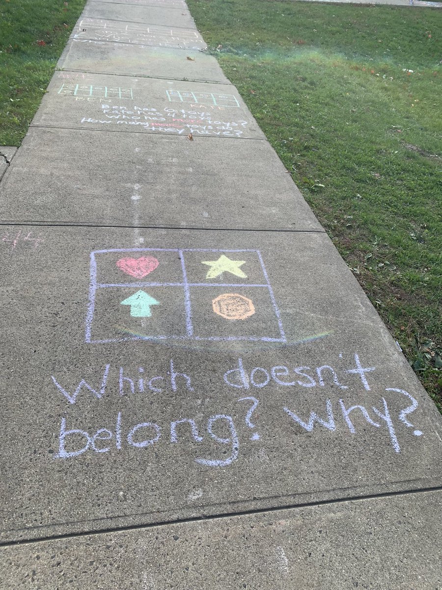 SAMRose525's tweet photo. Kids+Chalk+Math= Lots of Math Chalk Walk all day FUN at Nichols Elementary! @StratfordCTSupt @DiiorioDiana #makingmathmomentsmatter @CurriculumAssoc @STMath @StratfordCTSTEM https://t.co/YmLvDKEgnU