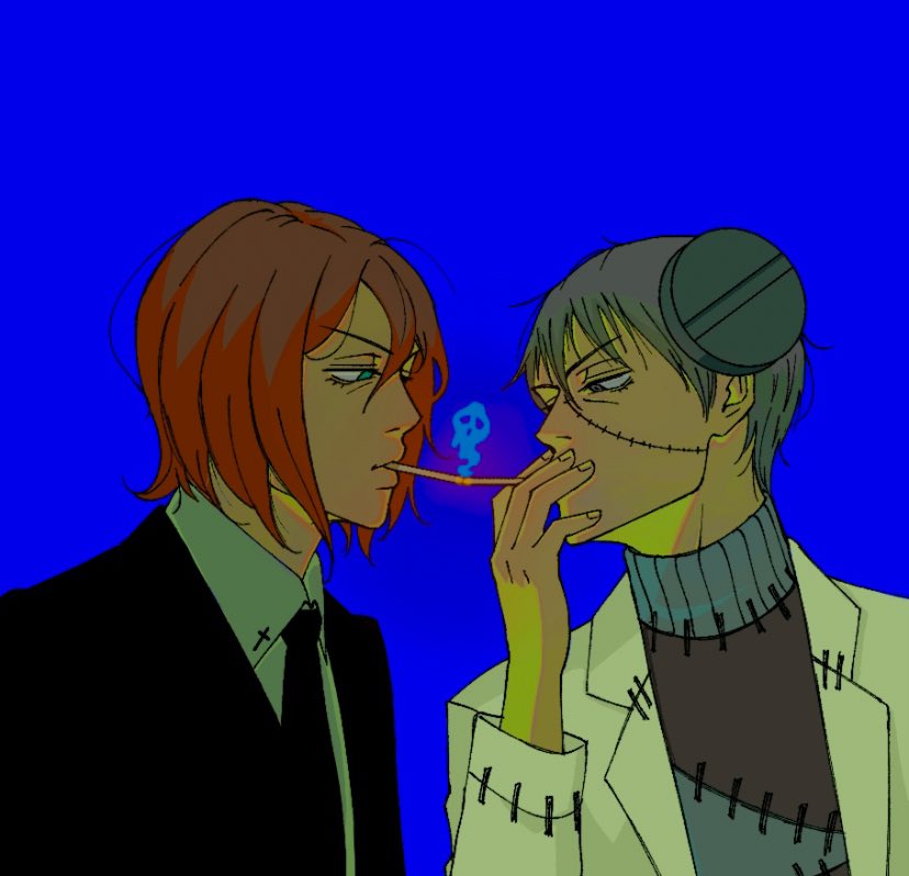 w4rigari's tweet photo. Been thinking about these two a lot lately 🥲
#souleater #souleaterfanart #spiritalbarn #professorstein https://t.co/S0C1GPwPLO