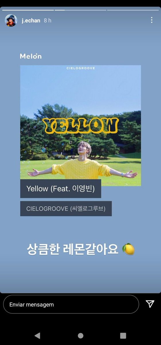 JaebeomBrasil's tweet photo. [📝| #IG] 211028 - Echan via Instagram story apoiando seu amigo Youngbin! 

" Como um limão fresco 🍋 " 

#정이찬 #정재범
#JeongEchan #REBUM 
#JAEBEOM_ILAND  

🖇️ https://t.co/bjCOLffd3J 💛 
#YellowIsOutNow #ProudByOn
#LEEYOUNGBIN #SEON https://t.co/GZx1Jt9yPP