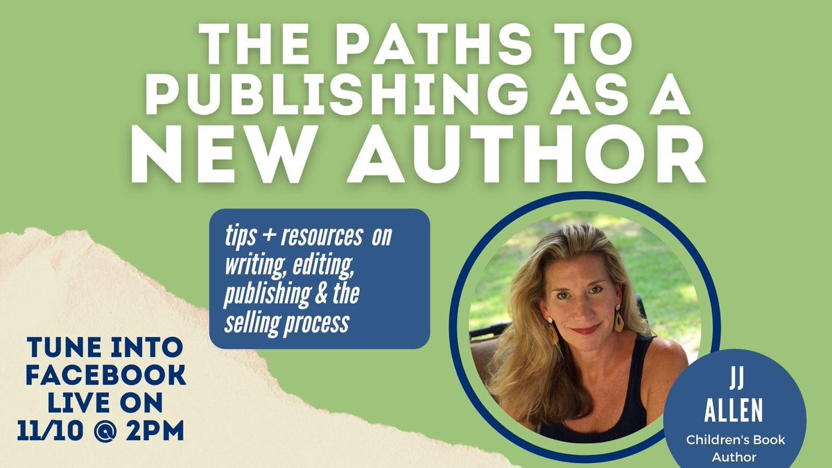 JJAllenAuthor's tweet photo. Join JJ Allen's lesson on The Paths to Publishing as a New Author. This will be a free Facebook Live lesson on Nov. 10th @ 2pm. JJ will be going over tips and tricks on writing, editing, publishing &amp; the selling process.

Like my page on Facebook! https://t.co/vDrDLKs8lo