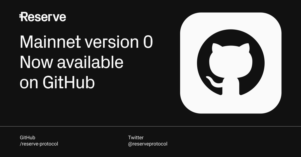 reserveprotocol's tweet photo. 1/8 We are pleased to announce that we have finished the initial draft for our mainnet protocol 🙌

The code will be released publicly on GitHub today, allowing the community to check it out as we continue developing 📖

Here's more info on what this means ⬇️ https://t.co/8ijWcwtpvW