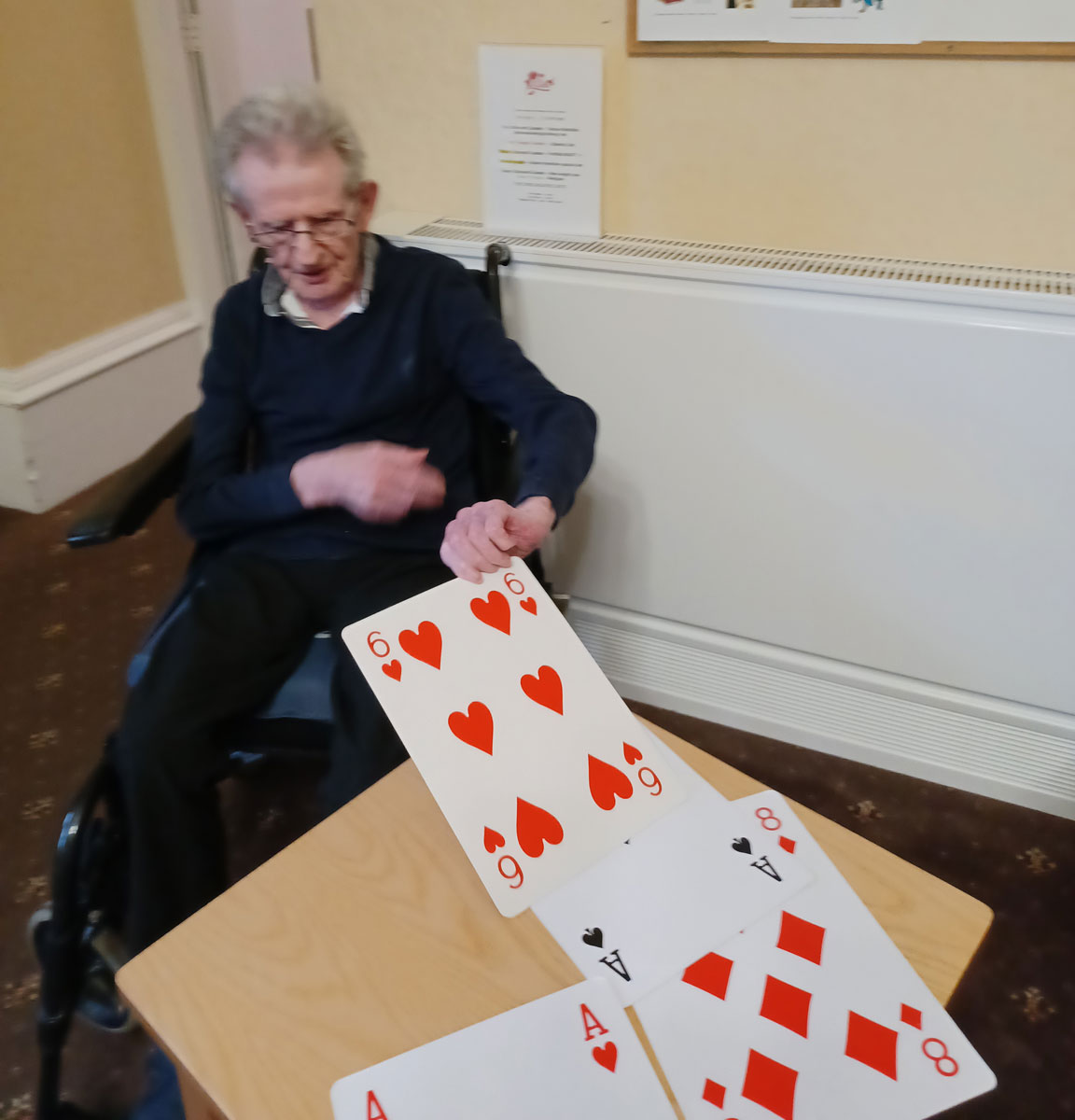 Silverline_Care's tweet photo. More game time at #SpringhillCareHome where our residents enjoyed a variety of fun activities with giant cards, including bingo and 'higher and lower'.
Also, a picture of John also smiles as he played connect 4. https://t.co/x3emXTY9S3