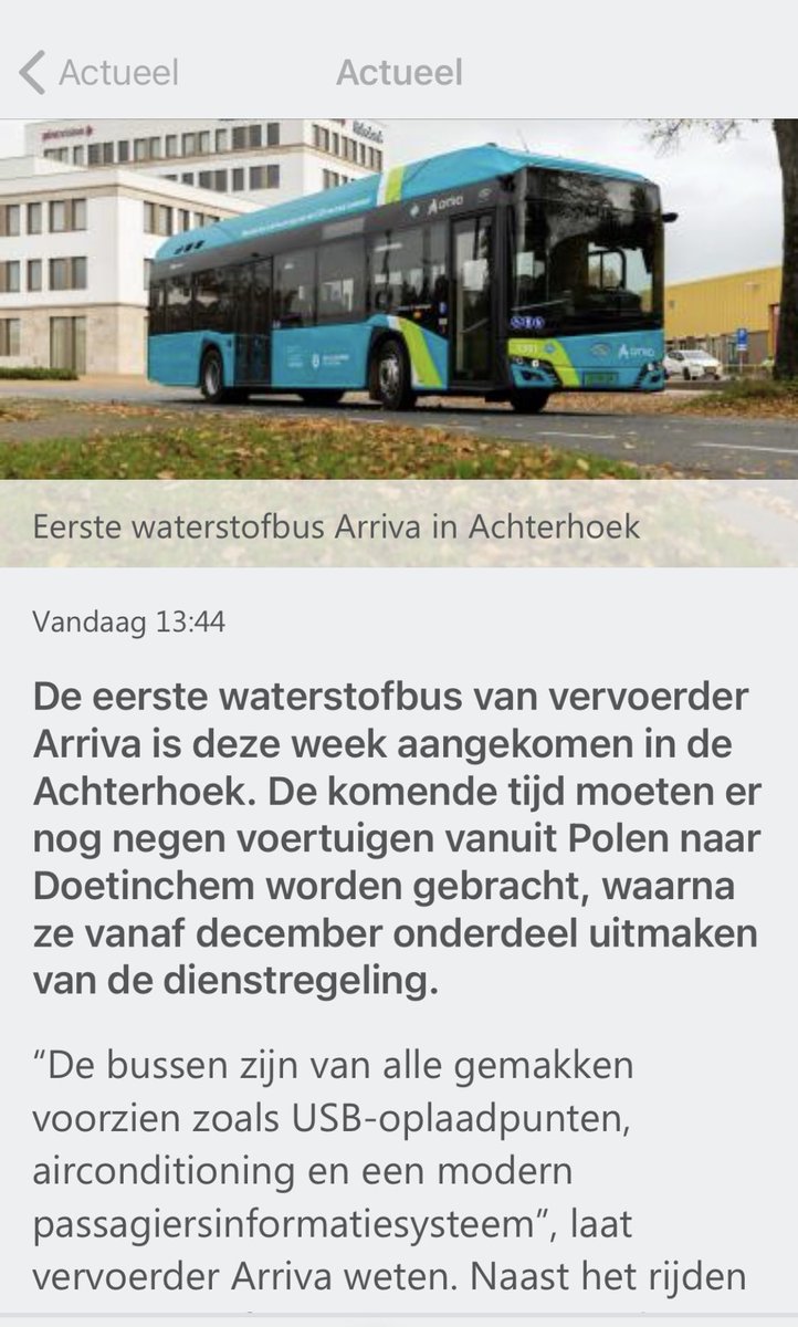 RobDammers's tweet image. Bijzonder hoe het nieuws binnen 2 uur tijd van een blij bericht naar diep triest kan gaan #Arriva #waterstof #bus