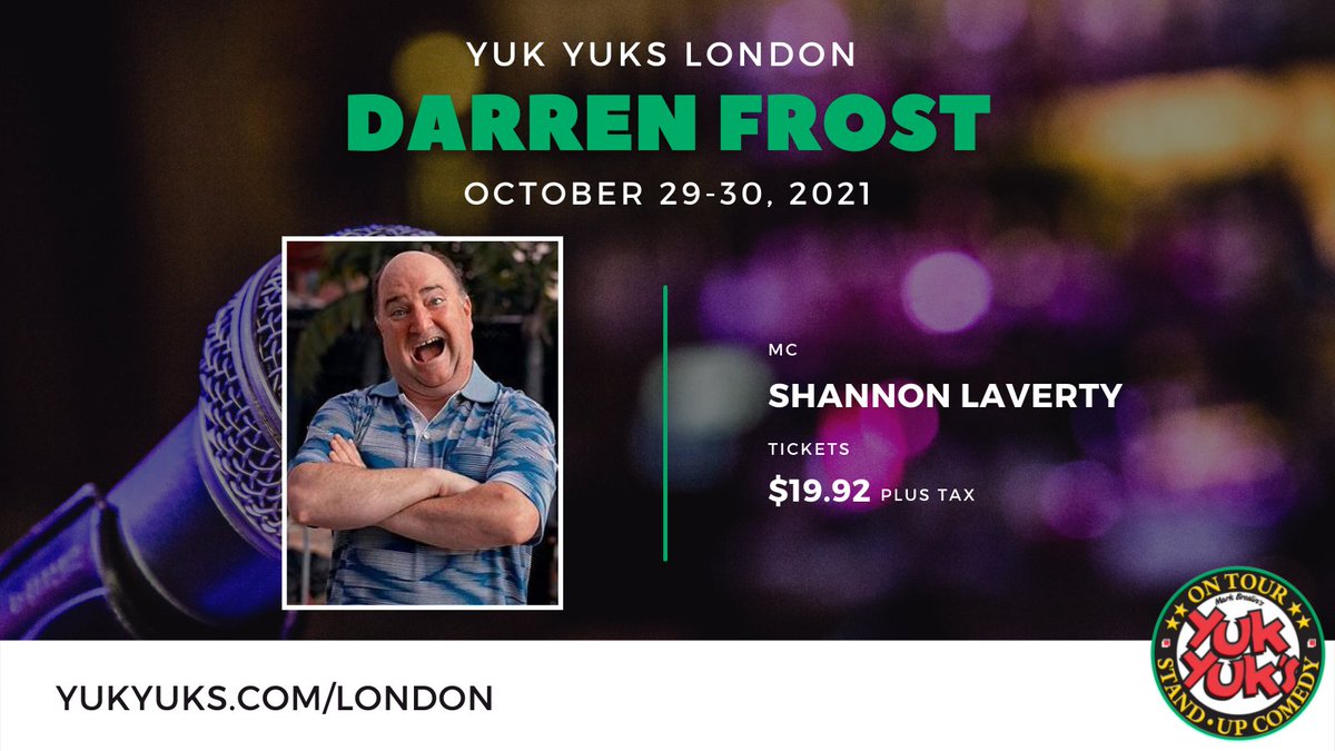 HEY LONDON!!! Come witness the XXX-RATED comedian Darren Frost <a href="/yukyukslondon/">Yuk Yuk's London</a> with host Shannon Laverty this weekend, October 29-30! 

Tickets are $19.92 plus tax. See showtimes and purchase your tickets at yukyuks.com/london