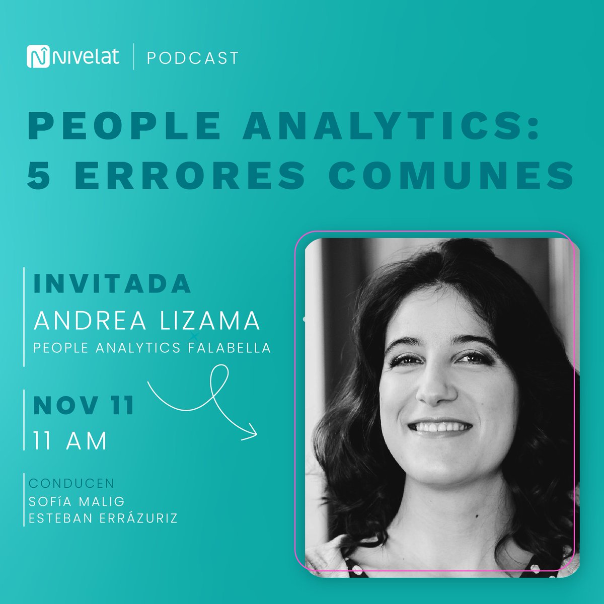 SomosNivelat's tweet photo. Podcast en vivo! 🎙 - Nuevo Capítulo 

Errar, humano es... Pero la idea no es tropezar con la misma piedra 😄
Inscríbete en el siguiente link https://t.co/yE5jYJtJik

¡Te esperamos!
📌 Sigue nuestro Ciclo de Podcast sobre People Analytics https://t.co/klhMmzDJZv