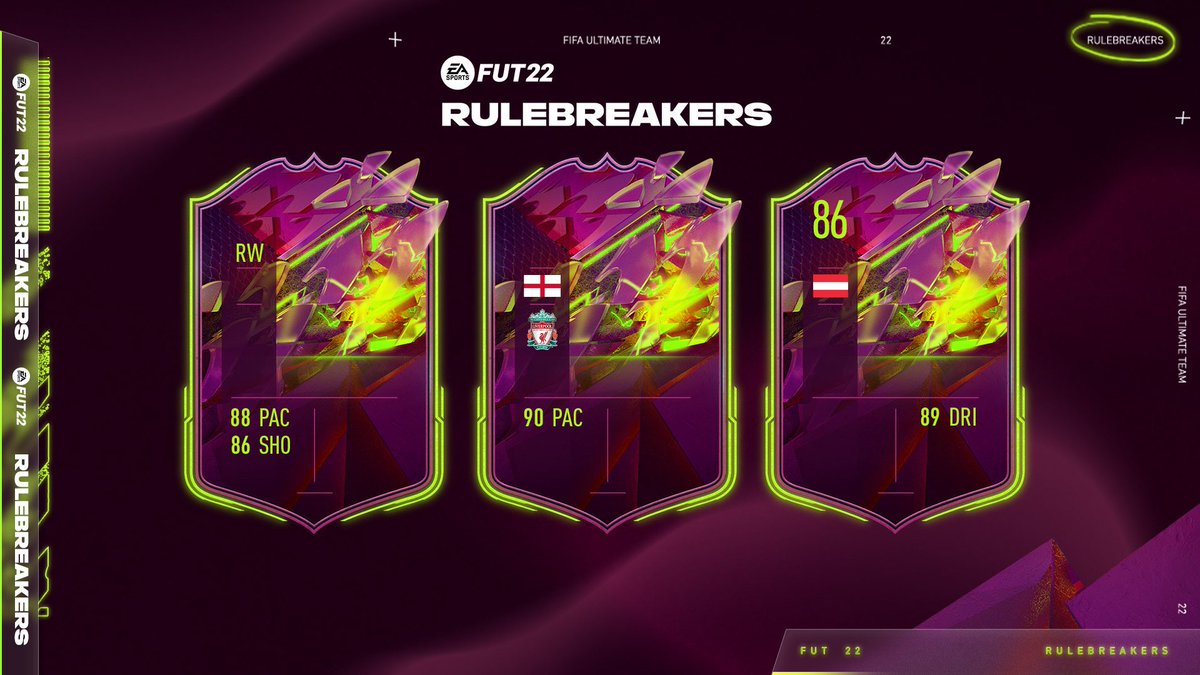 Loading...
▓▓▓▓▓▓▓▓▓▓▓▓░░░ 

#Rulebreakers, coming Friday. 📅
#FUT #FIFA22