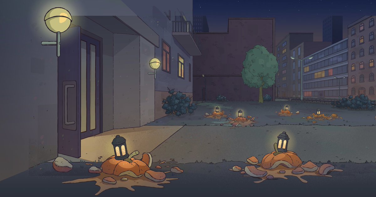 blue_zoo's tweet image. No thoughts just background art from It’s Pony’s Halloween special, ‘Scarecrow’ 🎃