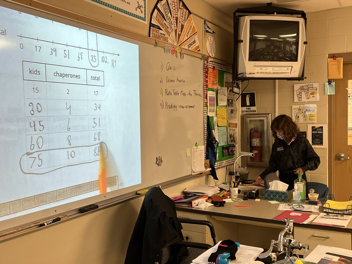 sarahestafford's tweet photo. Students sharing their strategies with the class @WilsonsCreekInt @officialSPS @IllustrateMath #TripleNumberLine #RatioTable #TapeDiagram https://t.co/VmlkqSkRDO