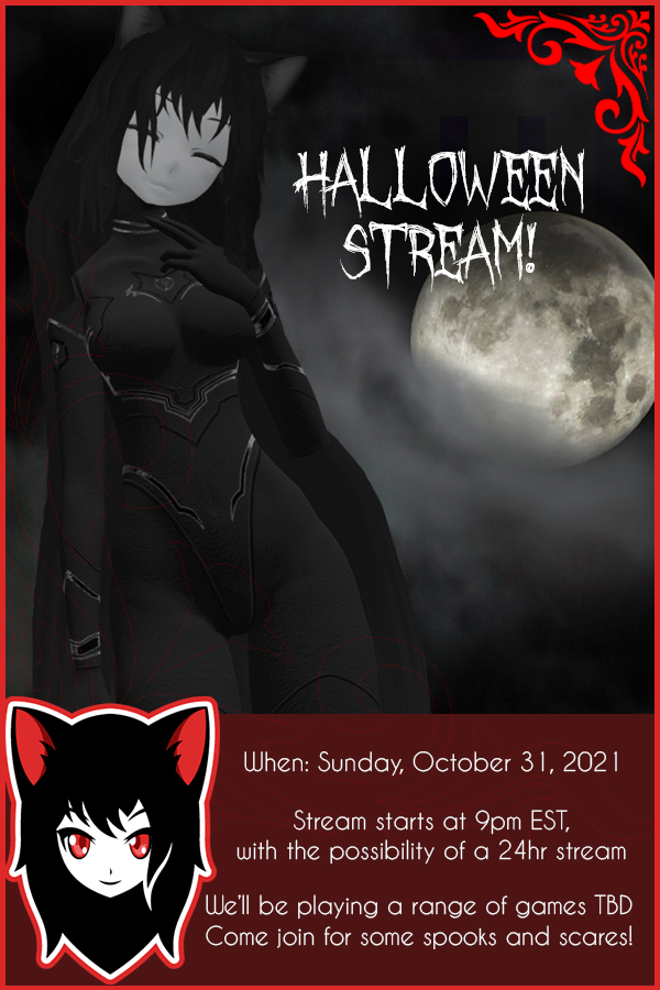 Lanfear_VR's tweet photo. In an attempt to post a stream with an actual schedule I thought it would be fun to do something for 🎃Halloween🎃💕 https://t.co/3DSjRuWuDo