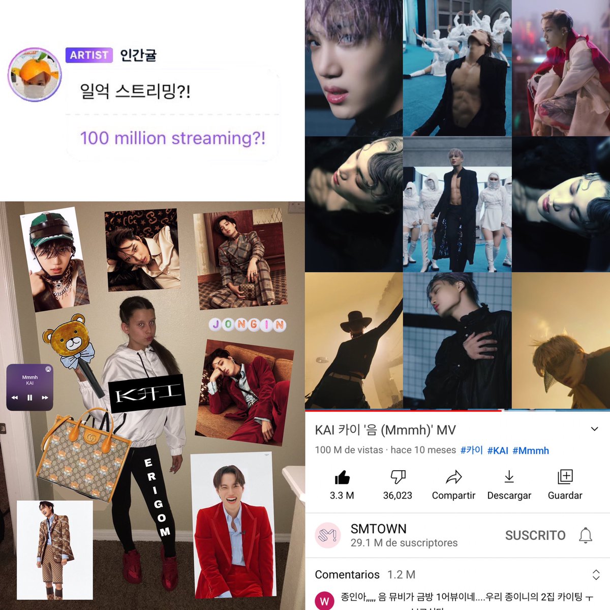 EX9vibes's tweet photo. Oficialmente 100M de views en youtube, 100M de streams en Melon y Spotify. QUIEREN HABLAR DE IMPACTO Y PODER?? HABLEMOS DE KIM JONGIN. Su debut en solitario cambió por completo la industria, todos estaban haciendo covers, él es el estándar 
#KaiMmmh100M https://t.co/oyxyzT8JUZ