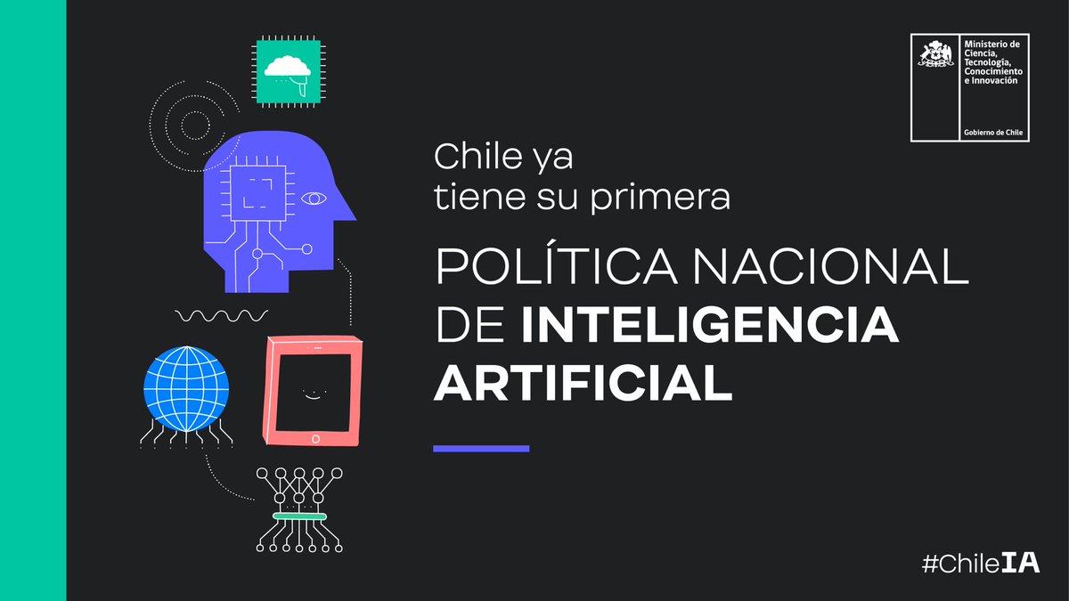 DPRTarapaca's tweet photo. 💠 💻📲 Chile ya cuenta con su 1era Política Nacional de Inteligencia Artificial 👉 Con esta iniciativa, nuestro país se suma a otros como Brasil 🇧🇷, Argentina 🇦🇷 y México que también han elaborado sus estrategias en torno a esta tecnología. #ChileIA https://t.co/0dyZaUgWVT https://t.co/mDYWTKjLId
