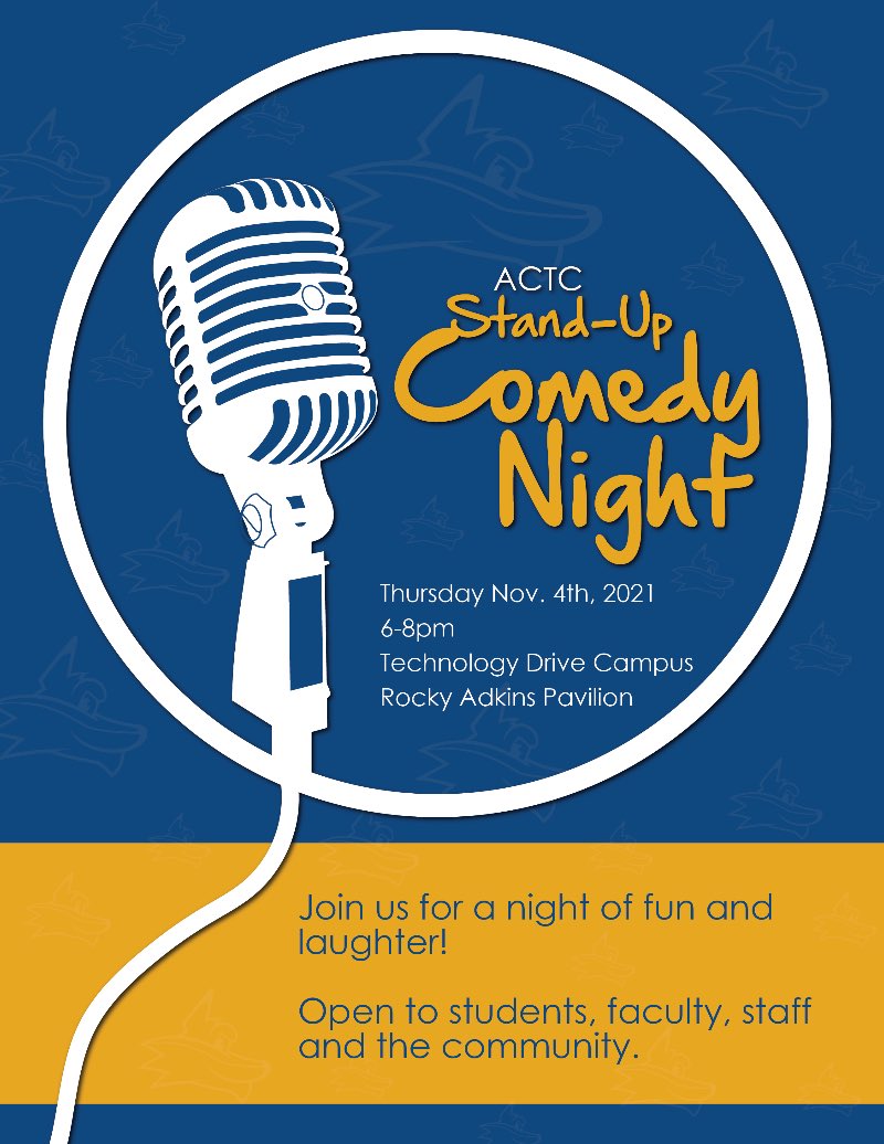 Join us for a night of fun and laughter at our Stand-Up Comedy Night 11/4 from 6-8 pm at Technology Drive Campus. #college #communitycollege #actc #actcproud @KCTCS @visitashlandky @AshlandAlliance