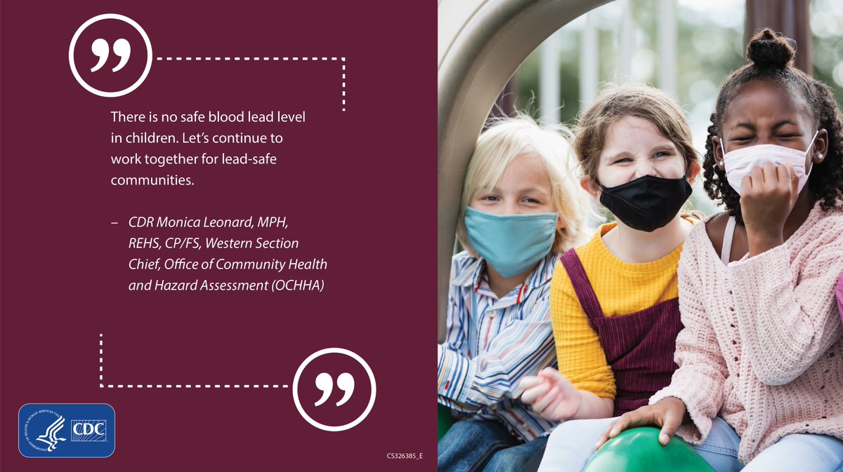 CDCEnvironment's tweet photo. CDC and #ATSDR are dedicated to eliminating childhood lead poisoning as a public health problem. Learn more at: https://t.co/Bd84eTVdCh. #CDCLead30 https://t.co/gt9Z9CtRsR