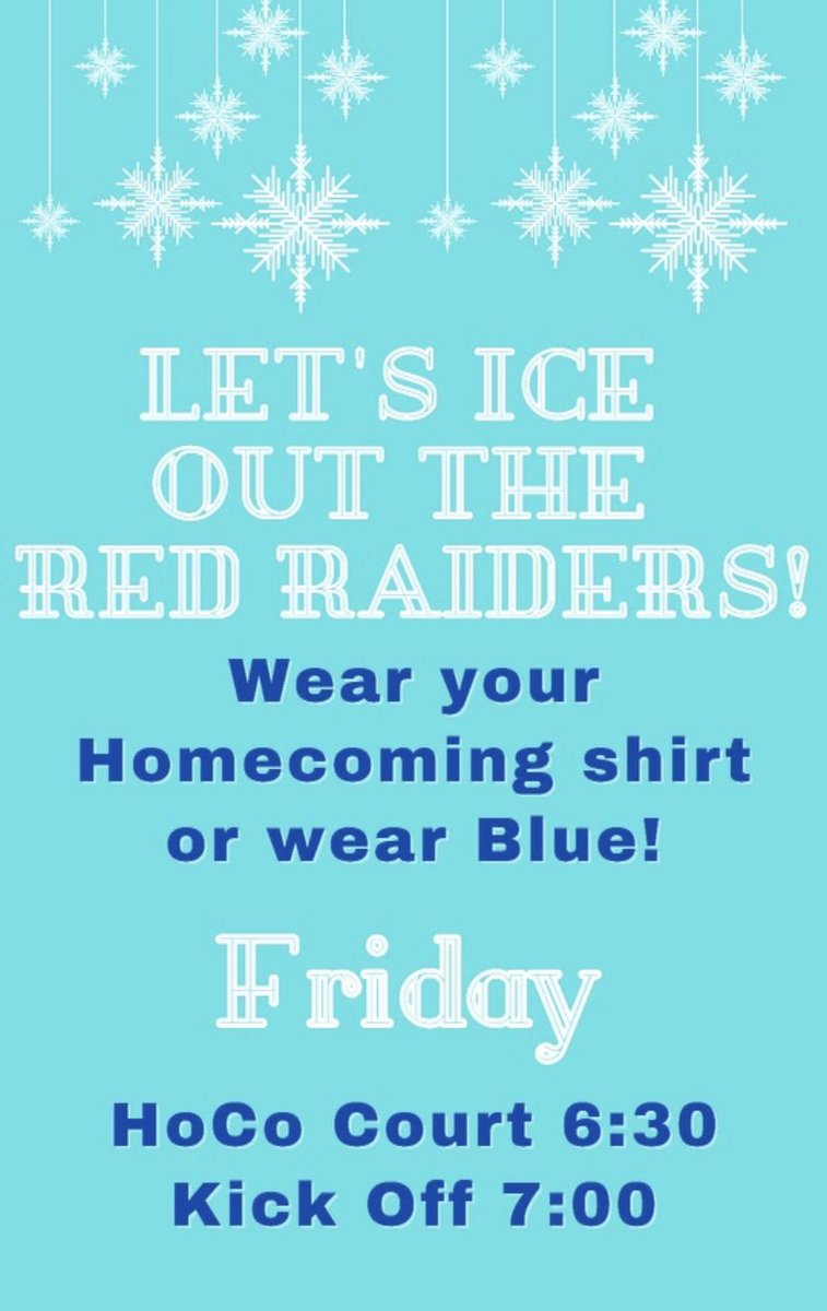 Tomorrow night Let’s ICE the competition! Wear your HoCo shirt to the game or BLUE! 

HoCo ‘21 #fireandice #beattylerlegacy #hawknation
#hawksareicecold