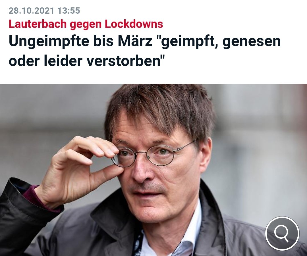 Diese Aussage zeugt von so viel medizinischer Inkompetenz, Desinformation und Panikmache, dass es kracht.

Kann <a href="/Karl_Lauterbach/">Prof. Karl Lauterbach</a> bitte aus den #Ampel-Koalitionsgesprächen ausgeschlossen werden? Oder wenigstens aus der nächsten Talkshow? Bitte. Bitte!!