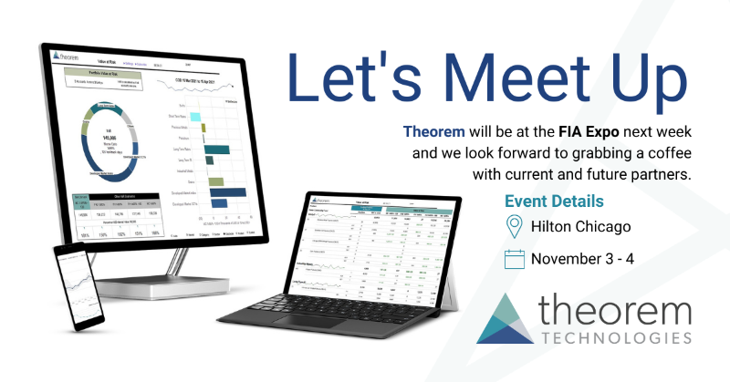 Theorem_Tech's tweet photo. We're excited to get back to walking the floors at the #FIAExpo. If you plan on attending, we'd love to know what you've been up to. Likewise, we'd be pumped to show you what's new here. If interested, schedule some time to grab a coffee with us next week.