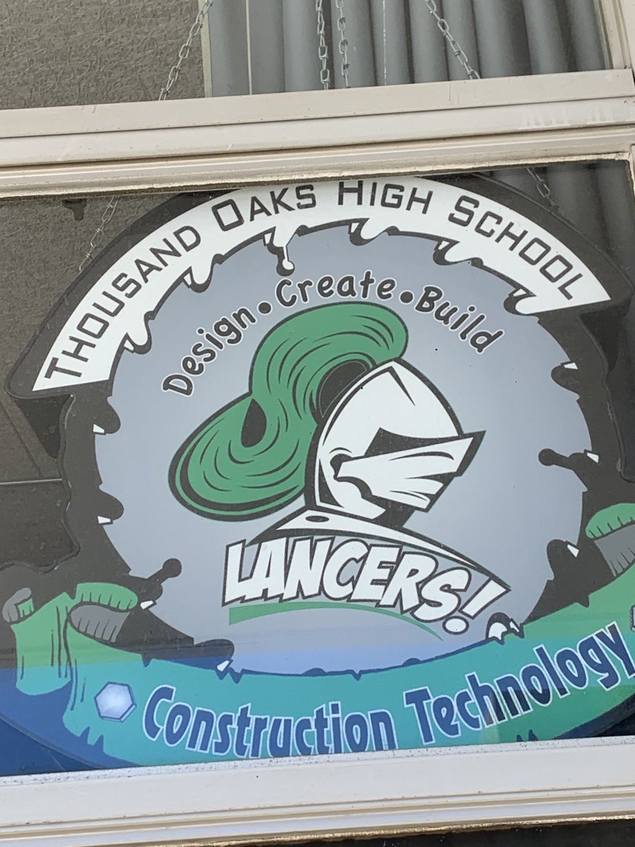 The ⁦<a href="/ThousandOaksHS/">Thousand Oaks HS</a>⁩ Construction Technology students turning trash to treasure by creating this shed door from scraps. Very Impressive! Way to go Mr. Bell and our talented Lancer students. #EveryLancerEveryDay #CTE #FutureBuilders
