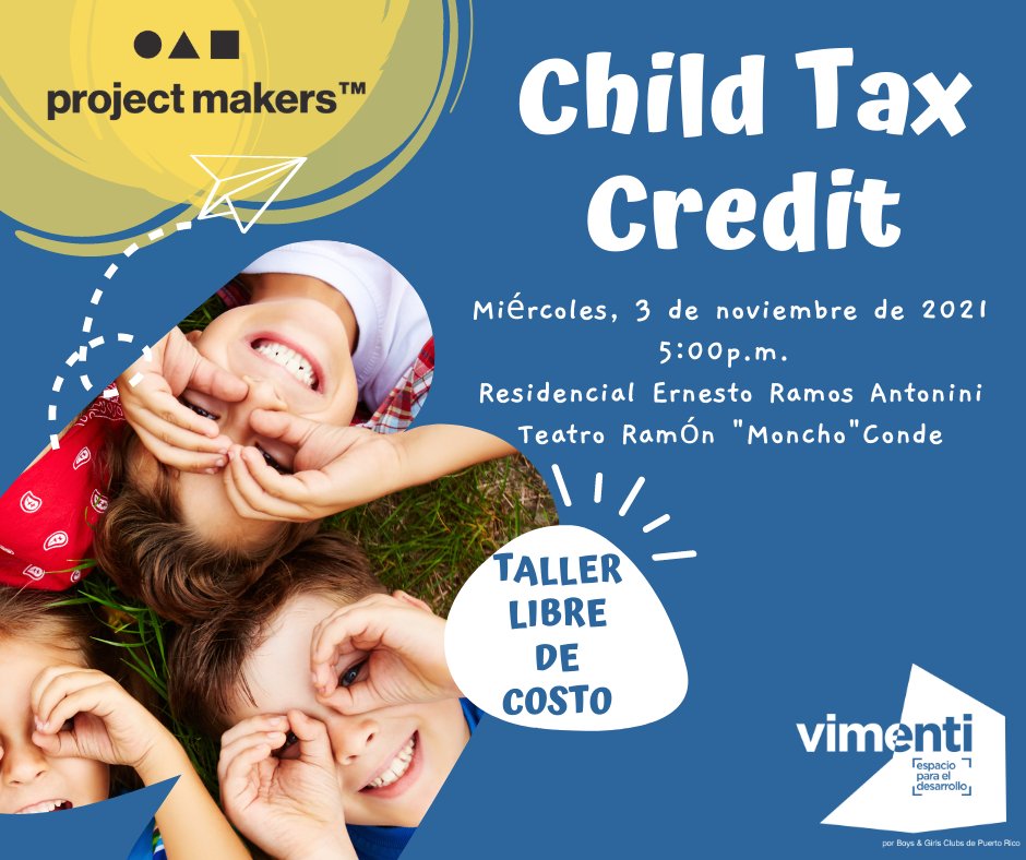 vimentipr's tweet photo. El crédito tributario por hijo o hija otorga a los contribuyentes puertorriqueños por cada hijo dependiente un crédito de hasta $3,600 por cada dependiente.
¡Te esperamos!
#soyprojectmakers
#projectmakers
#VimentiPR
#ErradicateChildPoverty https://t.co/rMUBz498Lq