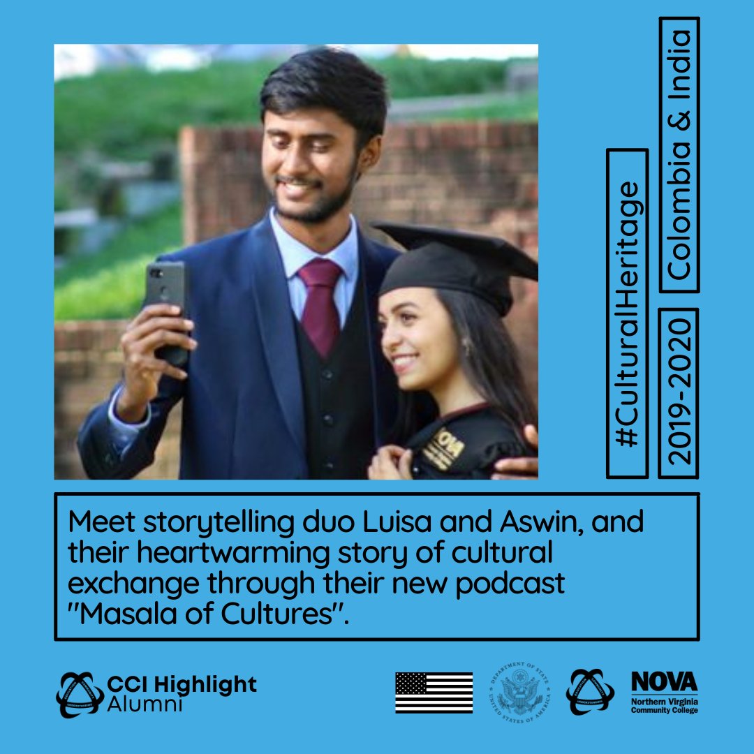 CCIProgram's tweet photo. Meet storytelling duo Luisa and Aswin, and their heartwarming story of cultural exchange through their new podcast "Masala of Cultures". ๐๏ธ
Check out the #CulturalHeritage month highlight of them here: https://t.co/eRCy65qkqn โ๏ธ
#CCIProgram #CCIAlumni #ExchangeOurWorld https://t.co/dg8OmnTorj