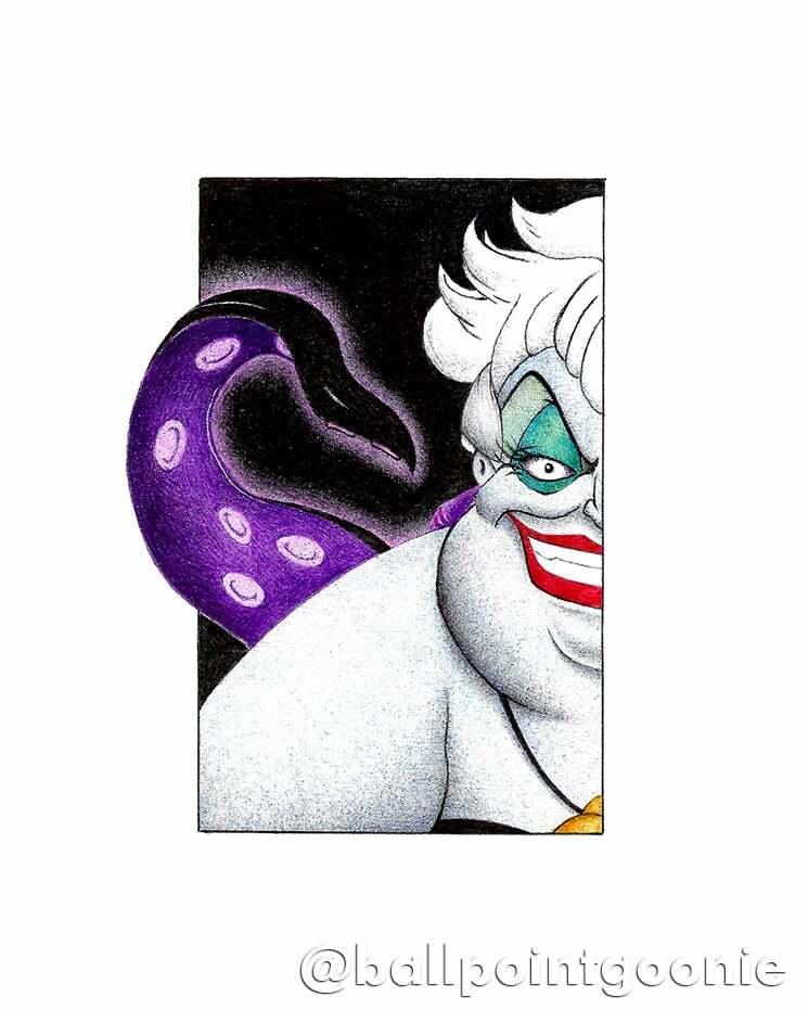 ballpointgoonie's tweet photo. Ursula, from Disney's Little Mermaid (1989)
"Poor unfortunate souls!" 🐙👑
.
Villains in Ballpoint Pen 🖊️
.
.
#ballpointpen #ballpointpenart #artwork #drawings #artistsoninstagram #instagood #instaart #pendrawing #zebrapen #inktober #inktober2021 #bicp… https://t.co/8ABCpK6PUG https://t.co/vRluVhkZnh