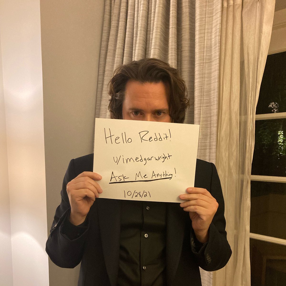 edgarwright's tweet photo. Come join me over on @Reddit in 20 minutes to Ask Me Anything! https://t.co/NxXYT9087k https://t.co/u9USWDqUKh