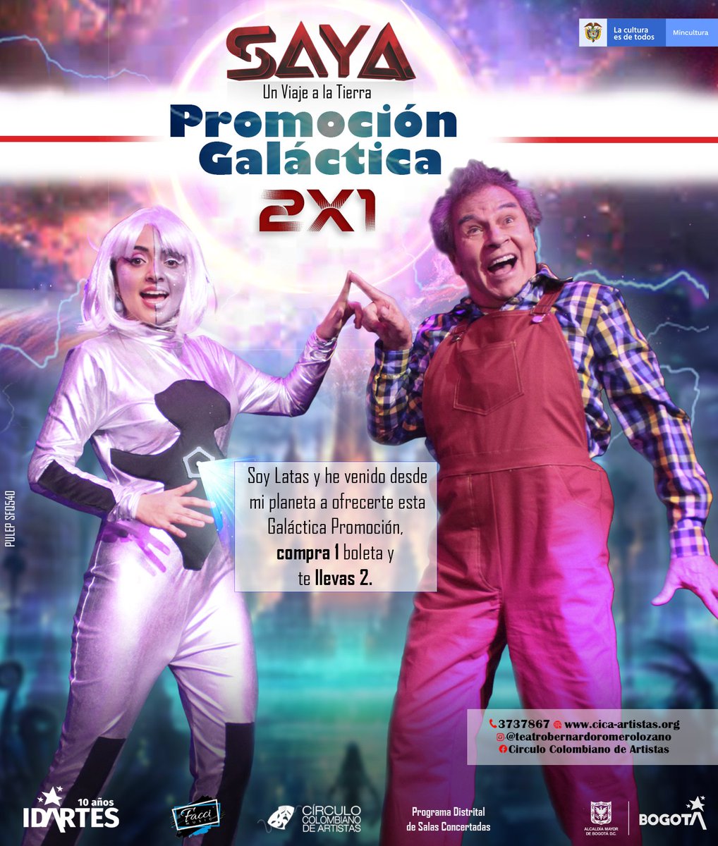 😱ÚLTIMA FUNCIÓN🤩 
El Próximo Domingo es la última función de 𝐒𝐀𝐘𝐀  "𝑼𝒏 𝑽𝒊𝒂𝒋𝒆  𝒂 𝒍𝒂 𝑻𝒊𝒆𝒓𝒓𝒂"
📍 Calle 46 # 28-30 📆Domingos - 11:00 a.m. 
🎟️ $25.000  📞3737867