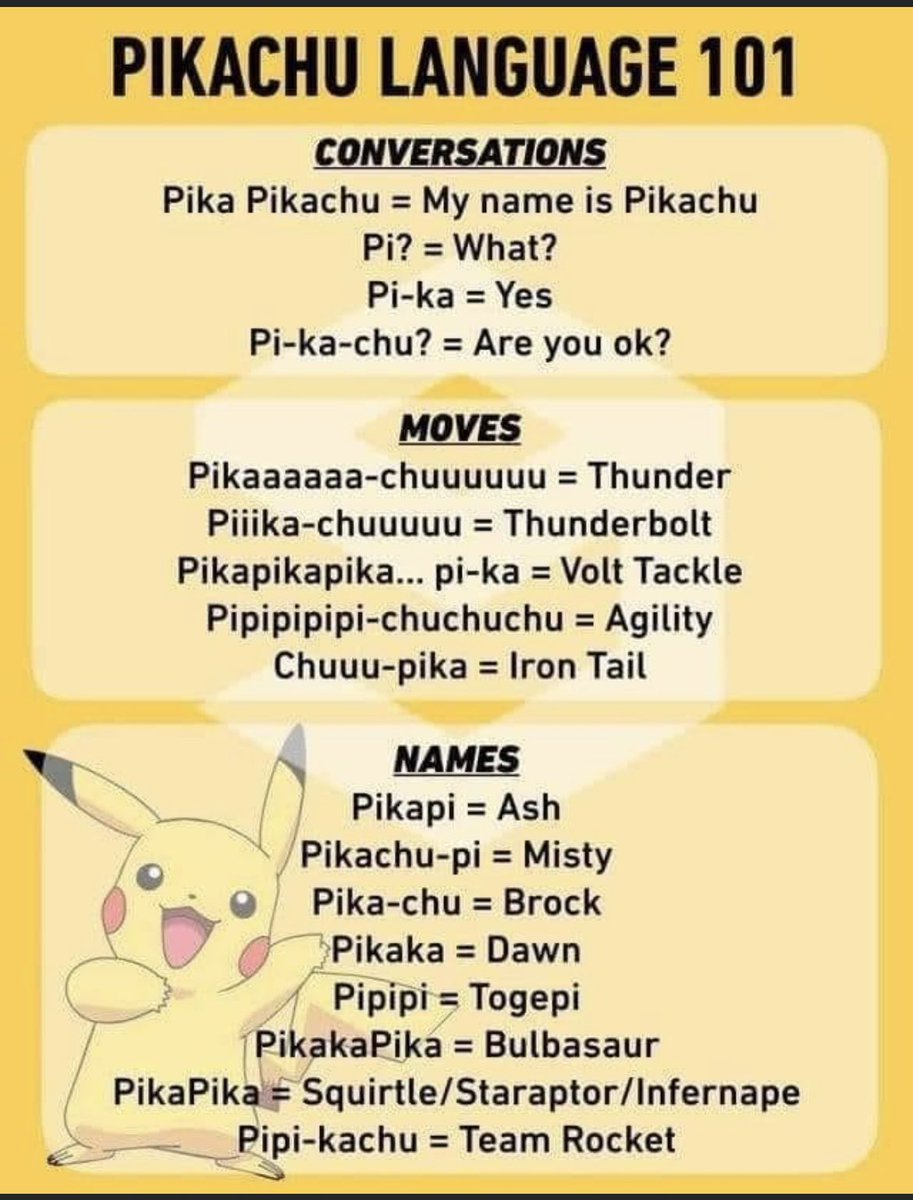 shinypok3hunt3r's tweet photo. i learened a new language today
#pikachulanguage https://t.co/oiWJ7gXbT5