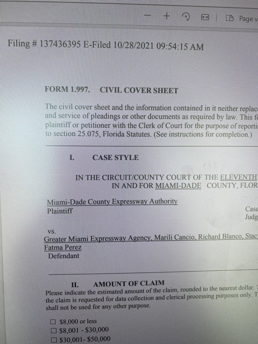 This morning at Greater Miami Expressway Agency’s board meeting I was elected to serve as its Chair. Meeting was adjourned at 9:20 am. Lawsuit filed by MDX at 9:54 am. GMX’s attorneys’ fees to date = zero. How much has MDX  paid outside counsel since 2019? #tolls #sunshinelaw