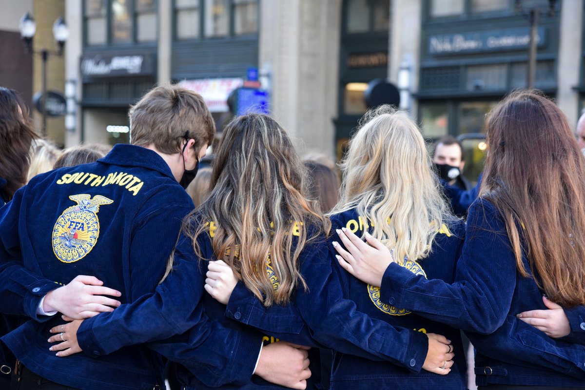 ISDAgov's tweet photo. The sea of blue jackets is back in Indy! 

Over 50,000 FFA members and guests from across the country are gathered in Indianapolis for the 94th National FFA Convention &amp; Expo. #FFA21 https://t.co/ezuVR2fvH9
