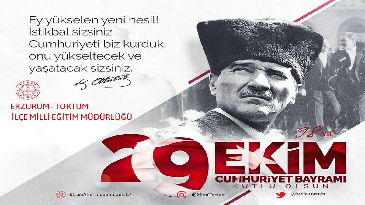 #29Ekim Cumhuriyet Bayramımız Kutlu Olsun!
<a href="/Erzurum_Mem/">Erzurum İl Millî Eğitim Müdürlüğü</a> <a href="/skaygusuz/">Salih Kaygusuz</a> <a href="/OrhanOzen_25/">Orhan ÖZEN</a>