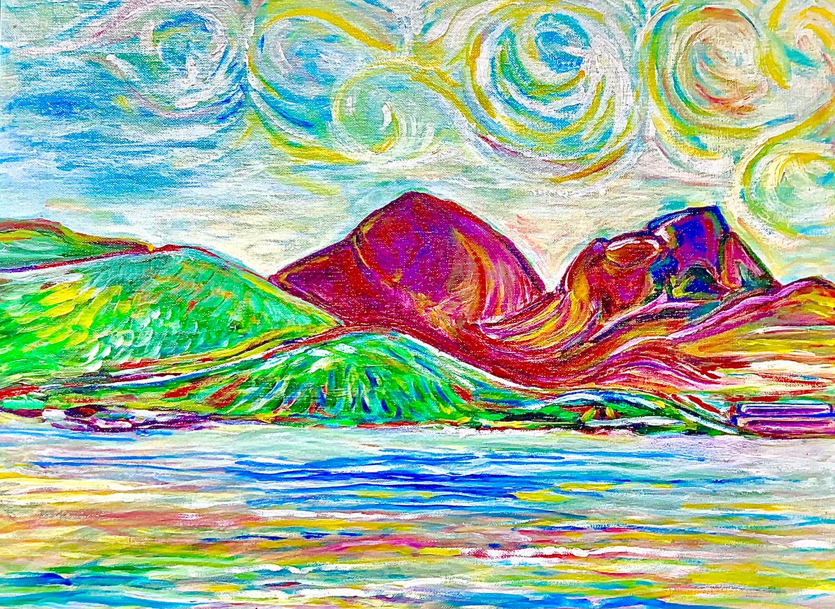 #Landscape / #Seascape ~>  #MorroBay #Cali ~  #Painting  #Art  #AcrylicPaint   #18inx24in (#46cmx60cm)                                 #EastofEdenArt2021