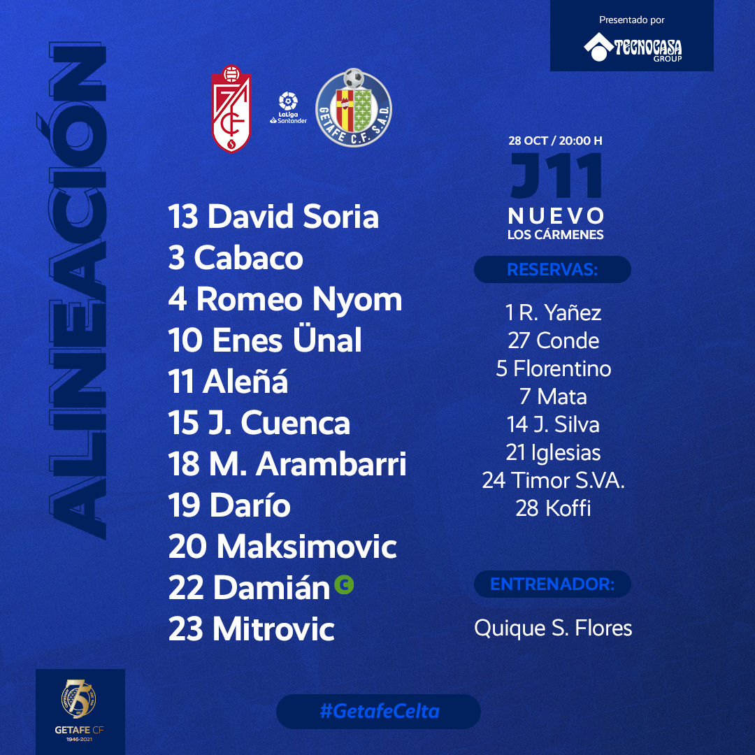 ESPNUruguay's tweet photo. Con tres uruguayos como titulares (Erick #Cabaco, Mauro #Arambarri y el capitán Damián #Suárez), así jugará esta tarde el #Getafe ante el #Granada en #LaLigaxESPN.
📸 @GetafeCF https://t.co/sR42oVqHzH