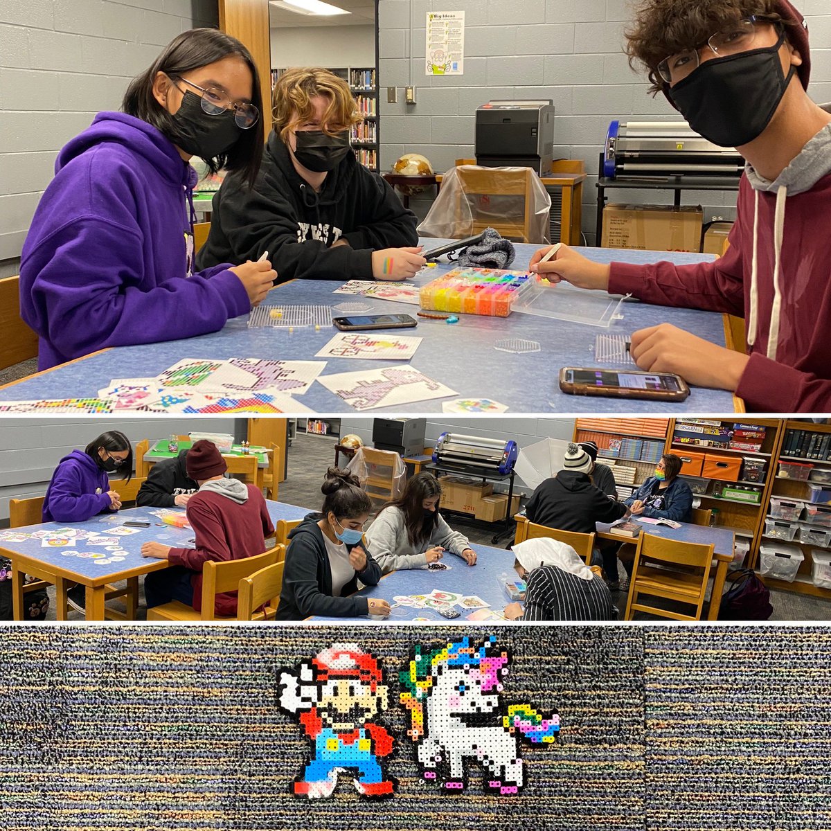 SpartansLMC's tweet photo. A lovely “crafternoon” here in the LMC Innovation Station! https://t.co/qcwVjeACva