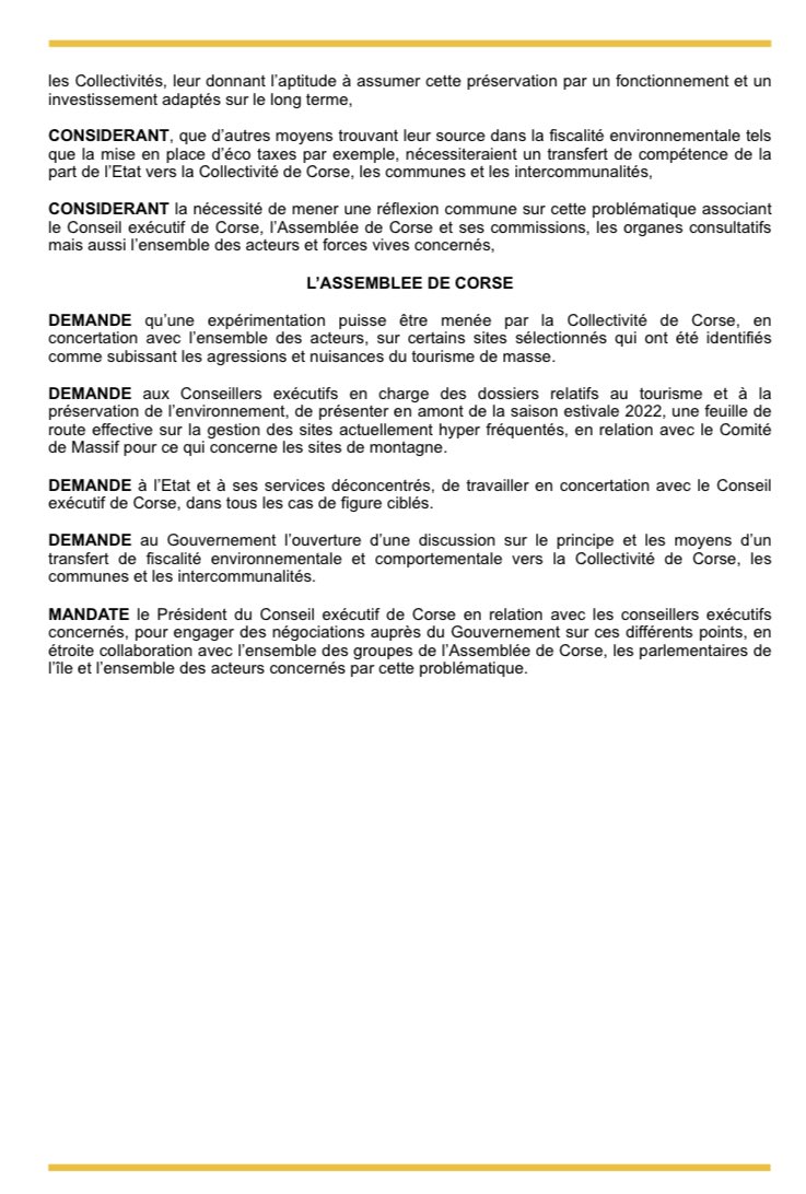 fapopuluAC's tweet photo. [#SURFREQUENTATION]
La question de la sur fréquentation touristique est un problème récurrent en #Corse. Nous avons pu le constater d’autant plus cette été. L’@AssembleeCorse a adopté la motion de @pozzo_lucchini sur la préservation des espaces naturels ⤵️ https://t.co/KeiGbYSMPC