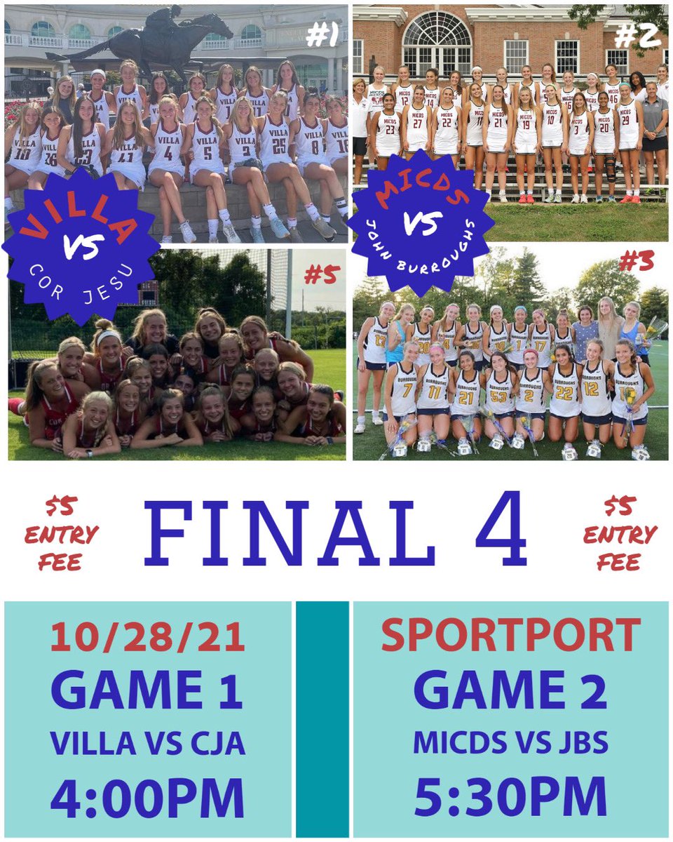 Midwest State Final 4 is TODAY 🌧 or ☀️ Best of luck to <a href="/VDOHschool/">Villa Duchesne</a> <a href="/MICDSAthletics/">MICDS Athletics</a> <a href="/CorJesuAcademy/">Cor Jesu Academy</a> @JBSAthletics