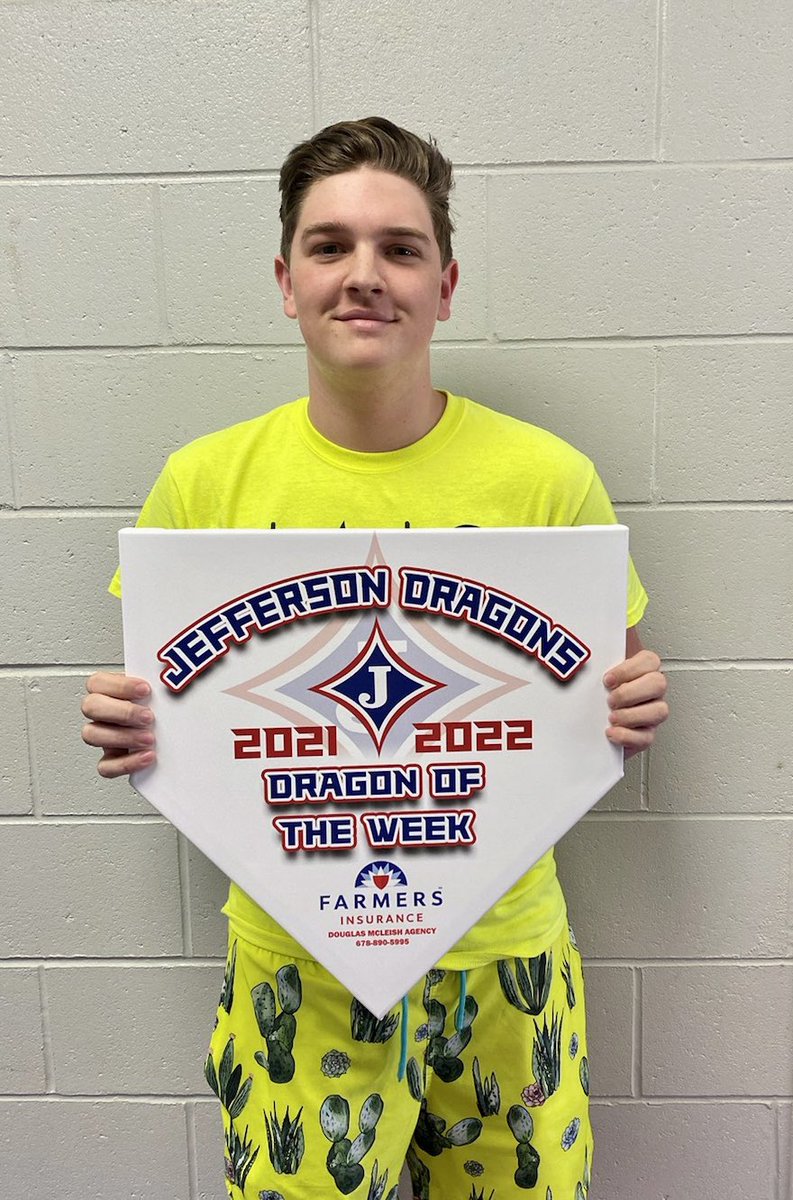 AgencyMcleish's tweet photo. This week’s Jefferson HS Varsity Softball “Dragon of the Week” is Drew Robinson! Drew is the voice of Dragons Softball and several other sports. Drew volunteers his time as an announcer for Dragons 🥎, ⚾️, &amp; 🏀. Drew hopes to one day be a pro broadcaster! @jeffdragonsball https://t.co/S9CcHmmp3n