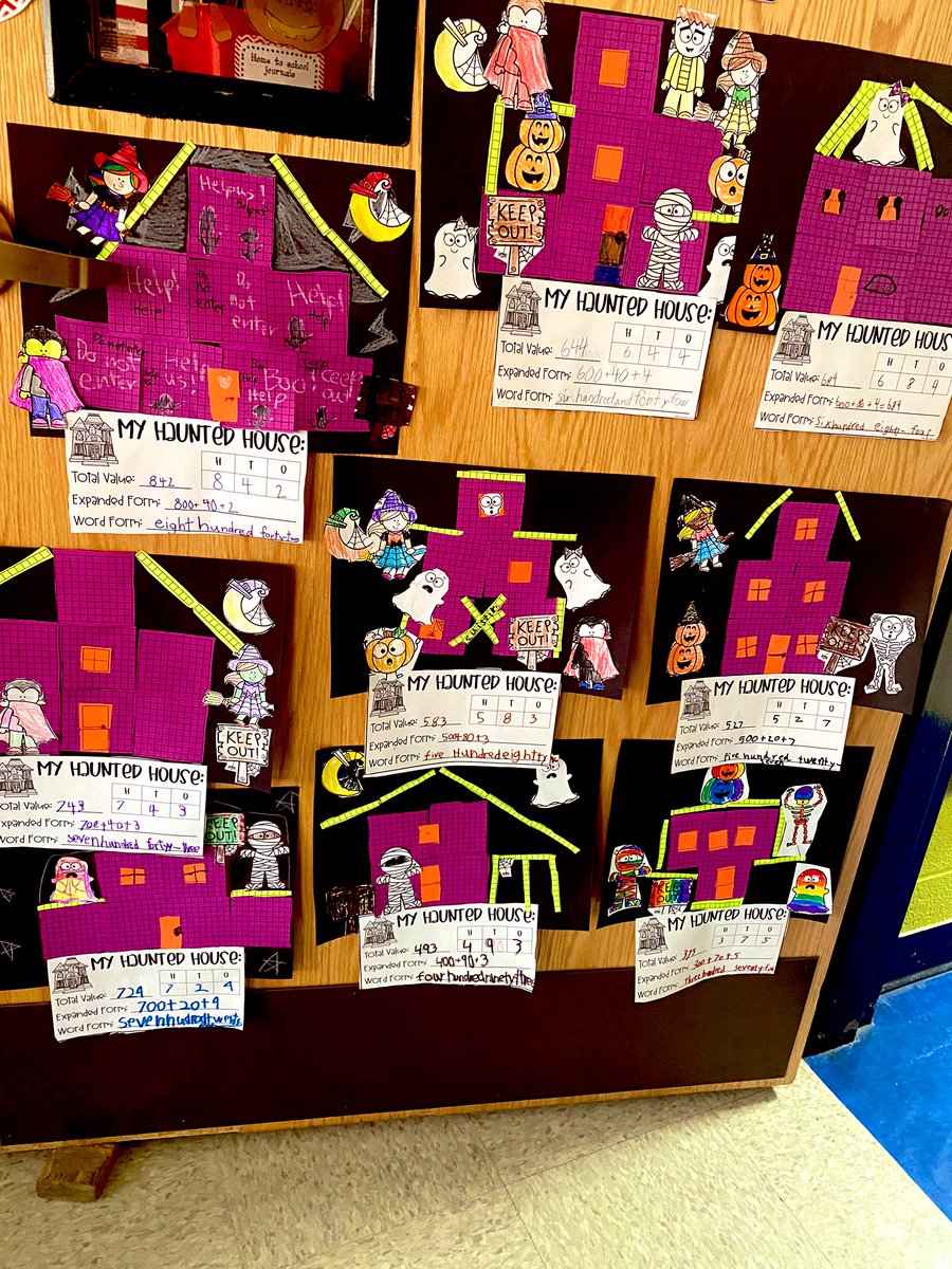 Math isn’t so scary… but these #placevalue haunted houses are! 👻 <a href="/SouthDavisK5/">South Davis Elementary</a> #SD2nd