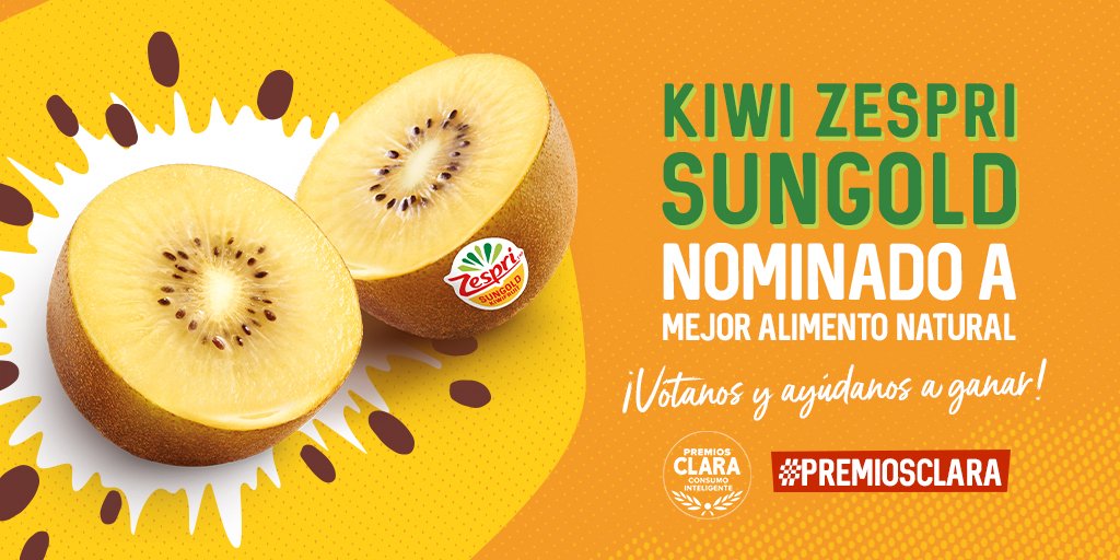 Zespri_es's tweet photo. Los #PremiosCLARA Alimentación y Hogar 2021 han nominado a nuestros Zespri SunGold como Mejor alimento natural.🥝💛
¡Necesitamos tu ayuda para hacernos con el 🥇!
Entra y vótanos🙏: https://t.co/YHKihtCjMc https://t.co/7BWTRtDDGv